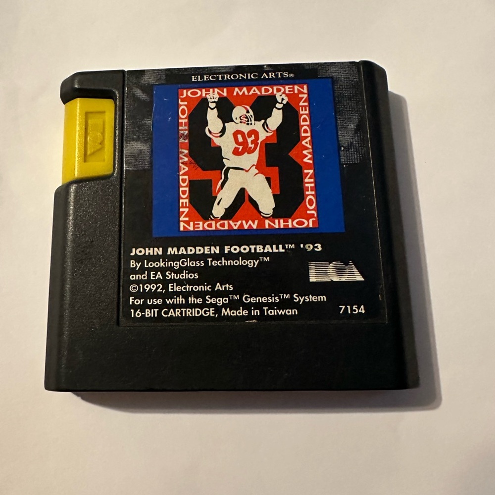 SEGA Genesis John Madden Football '93 Game Cartridge